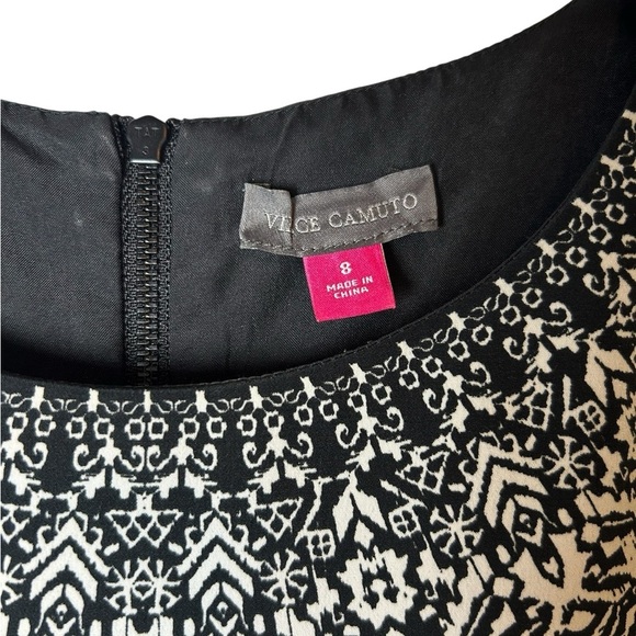 Vince Camuto Black and White Lined Sheath Mini Dress, Size 8 - Picture 3 of 10